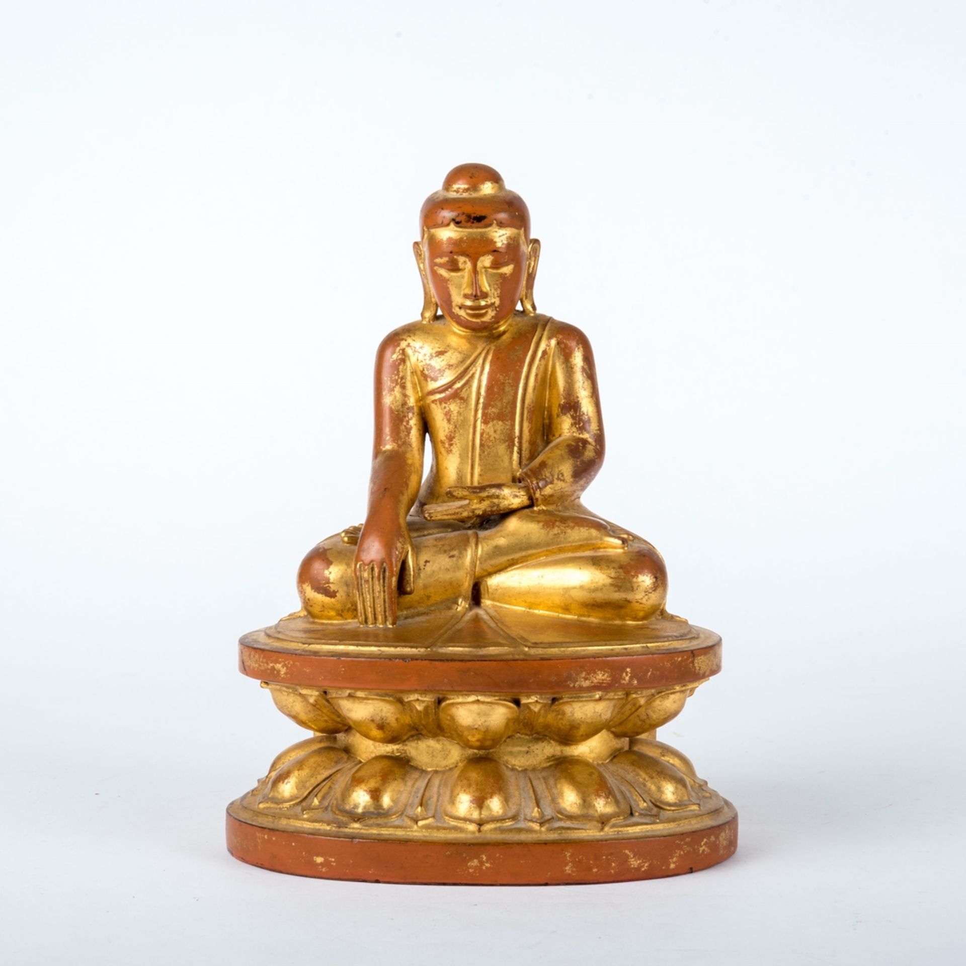 Sitzender Buddha auf doppeltem Lotossockel, Tibet