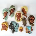 Sammlung von 10 unterschiedlichen Frauenmasken