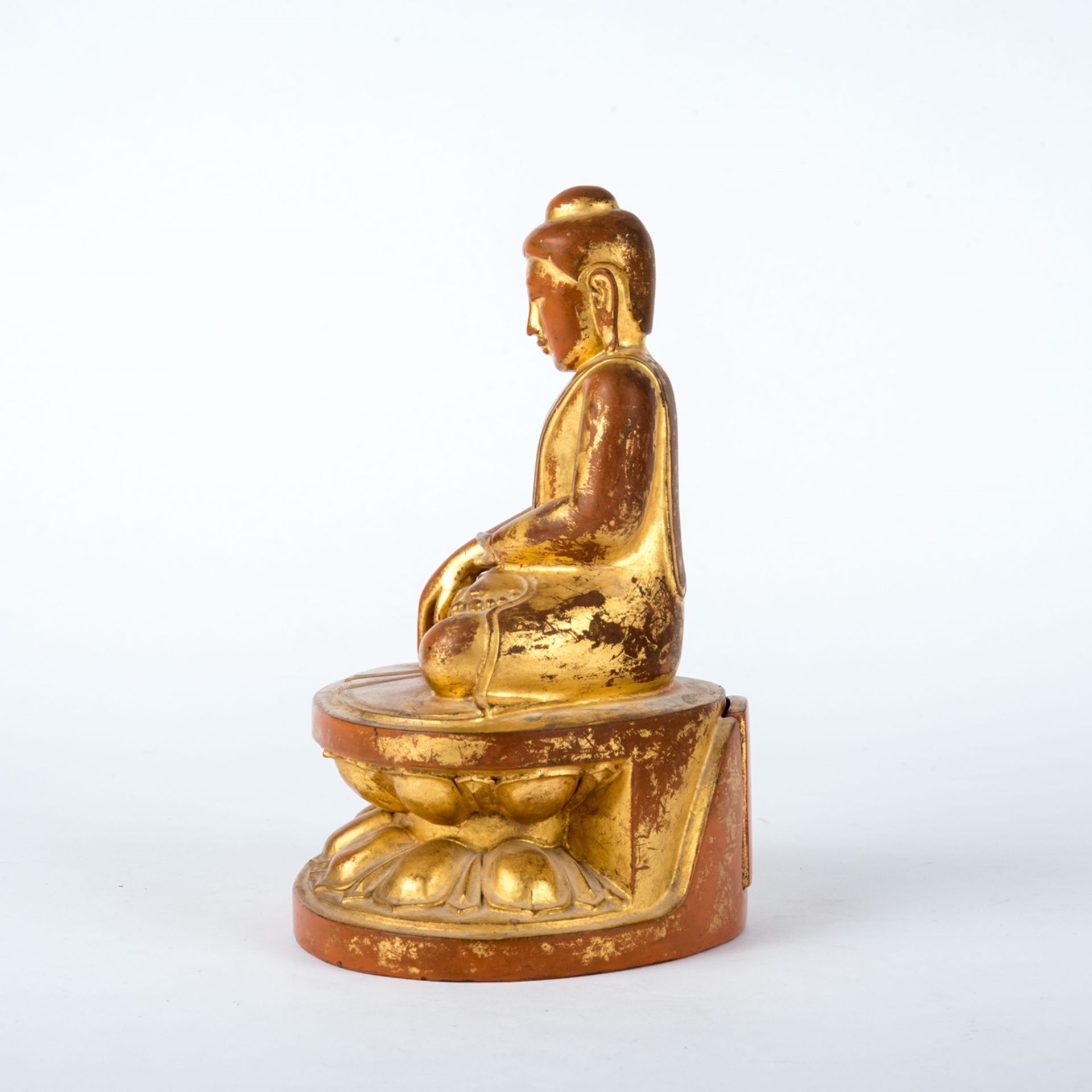 Sitzender Buddha auf doppeltem Lotossockel, Tibet - Image 2 of 4