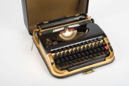 Sehr seltene Schreibmaschine Prinzess 300, vergoldet 1960er Jahre