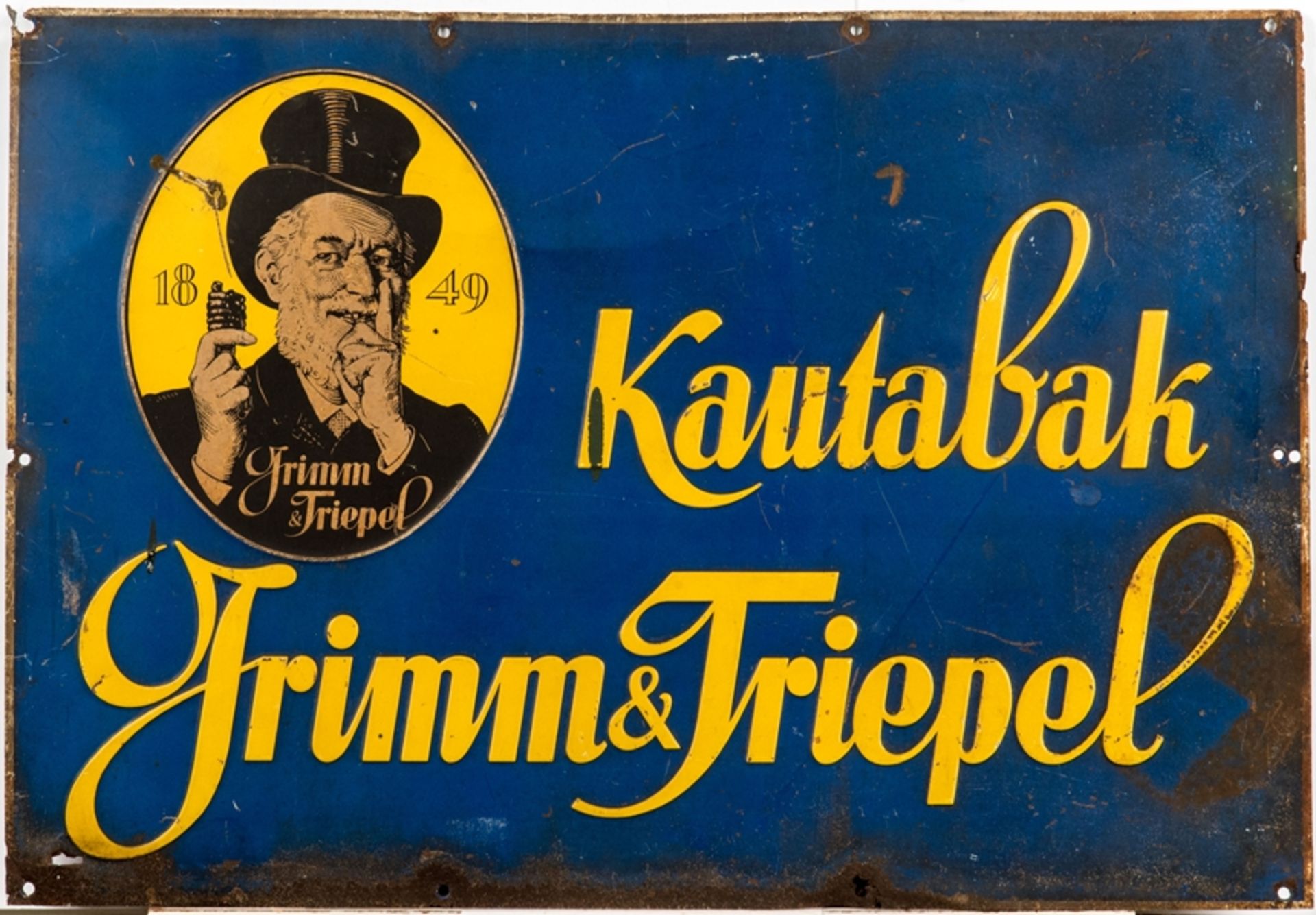 Werbeschild Grimm & Triepel  Kautabak