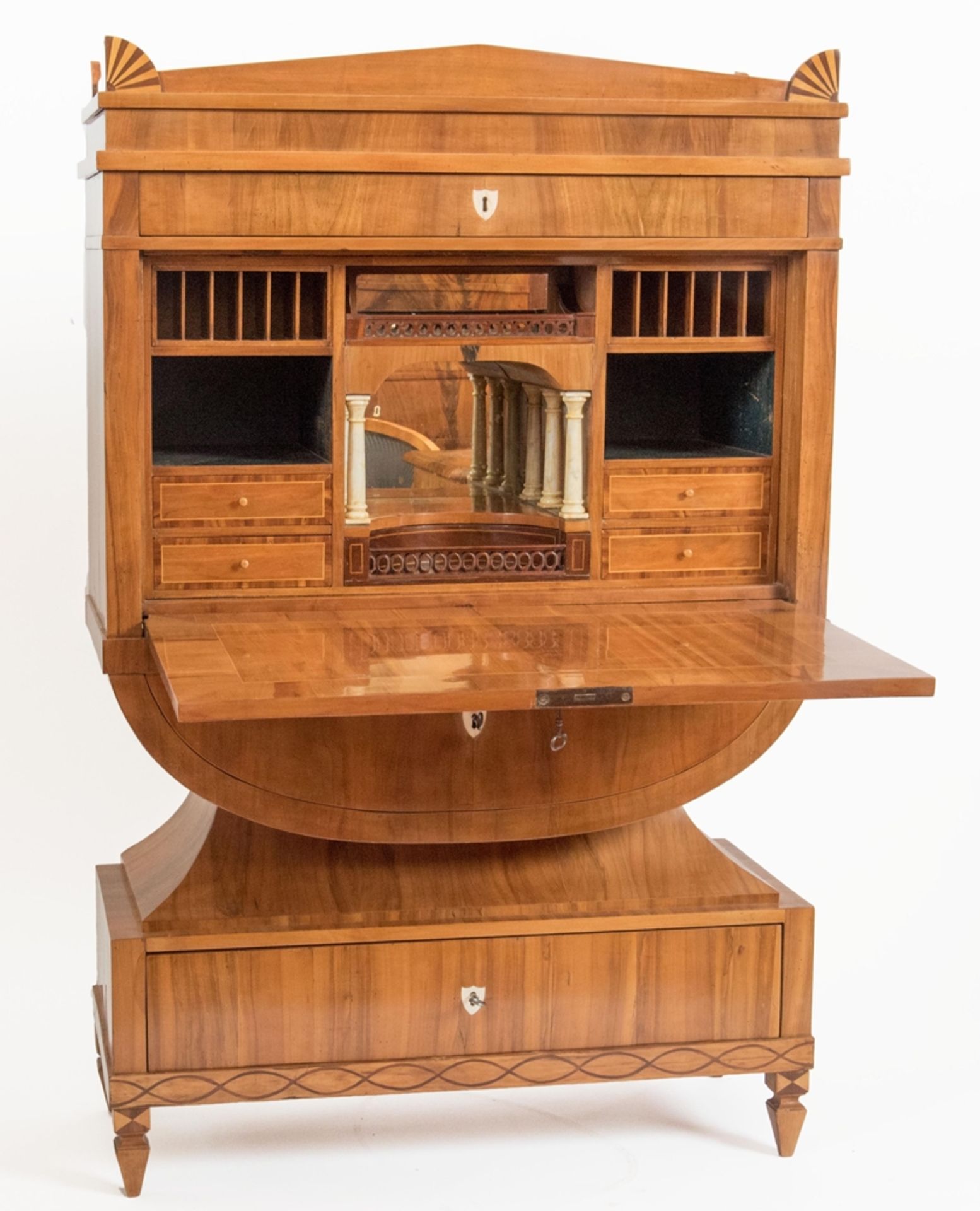 Seltener Biedermeier Sekrtär in Lyraform, Wien 1810-1825 - Image 2 of 11