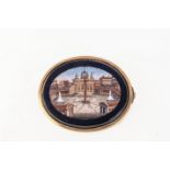 Mikromosaik-Brosche -Petersplatz Rom- um 1850