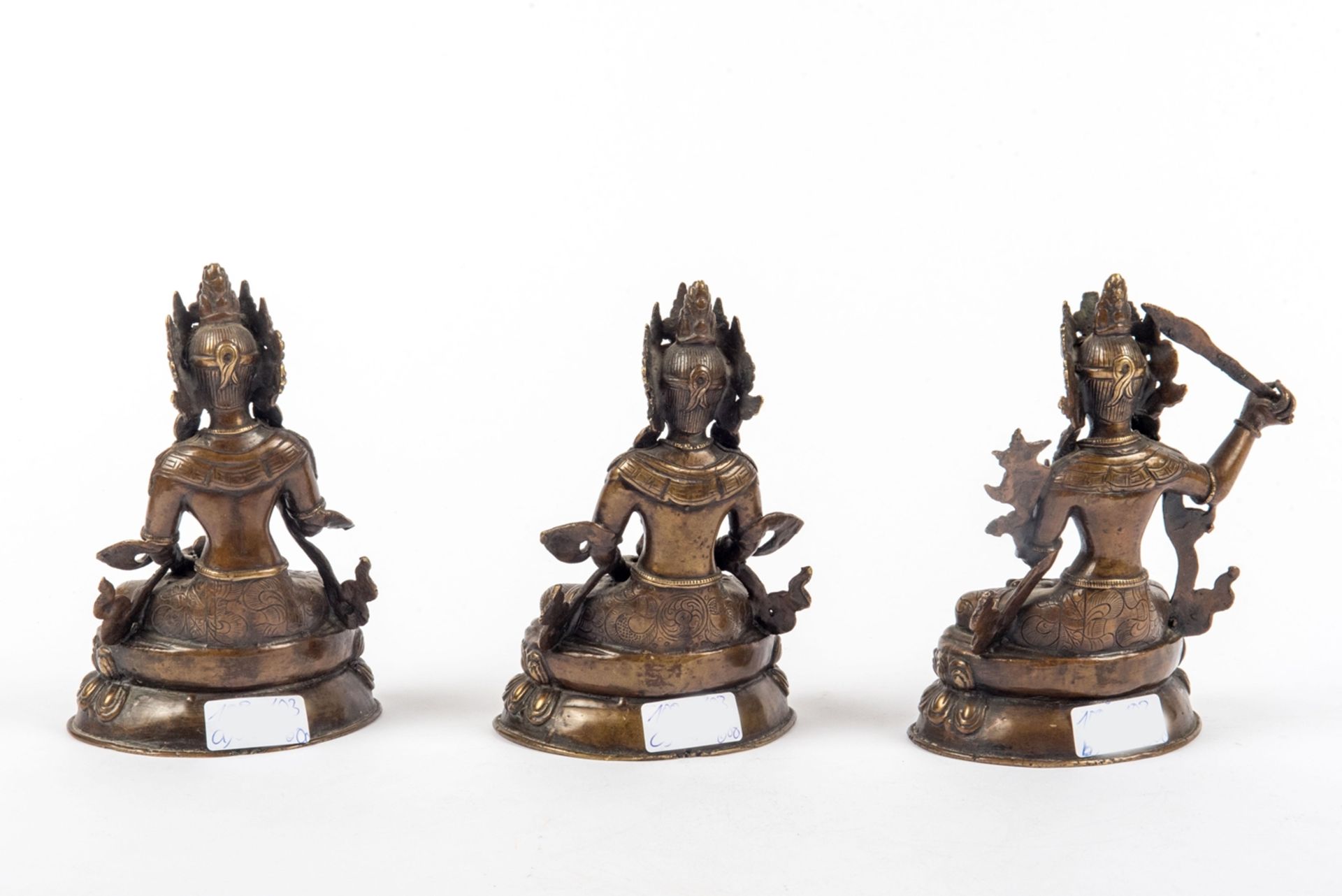 Drei Buddhafiguren. Sinotibetisch - Image 3 of 3