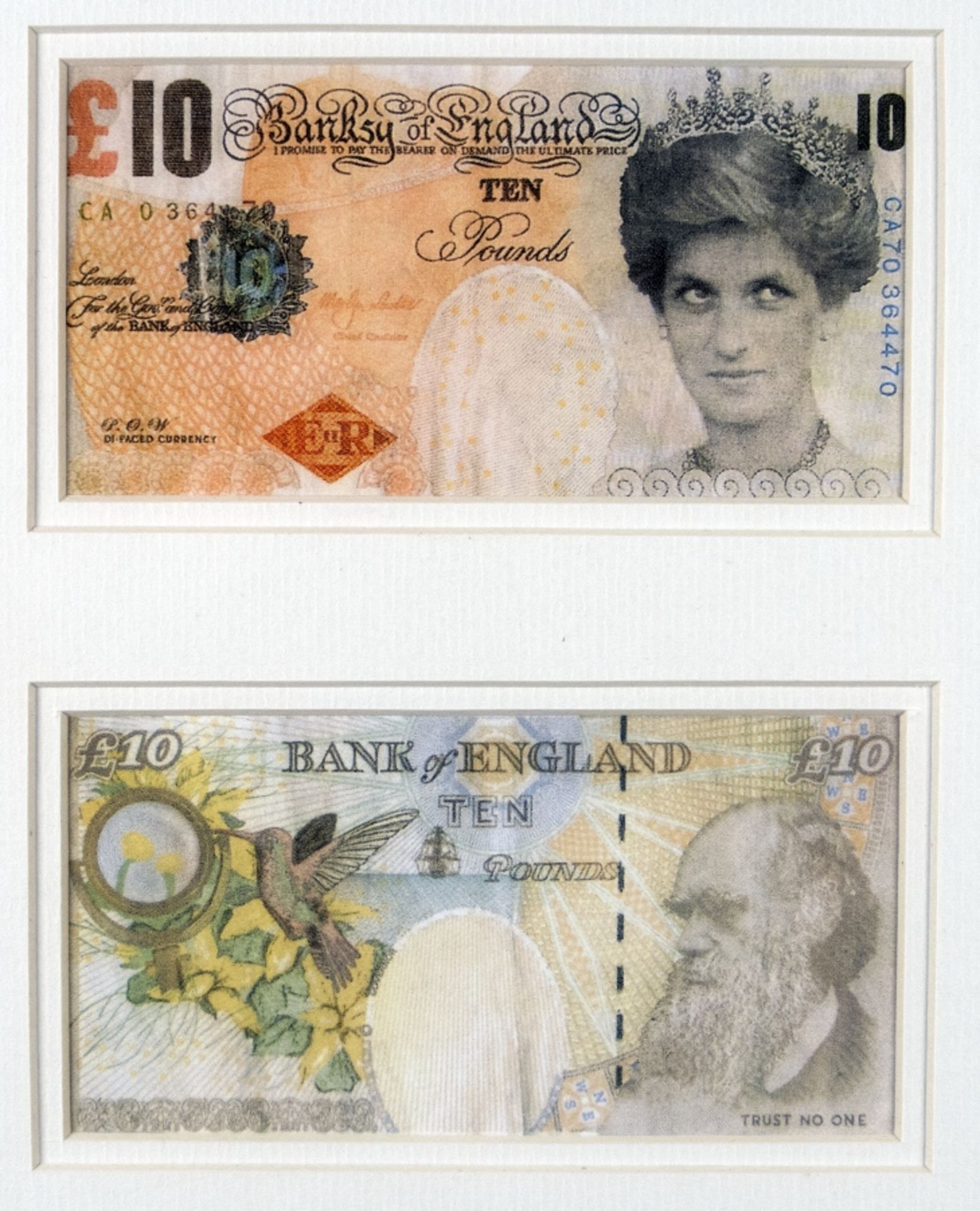 Banksy: 2 Banksy Difaced Tenners