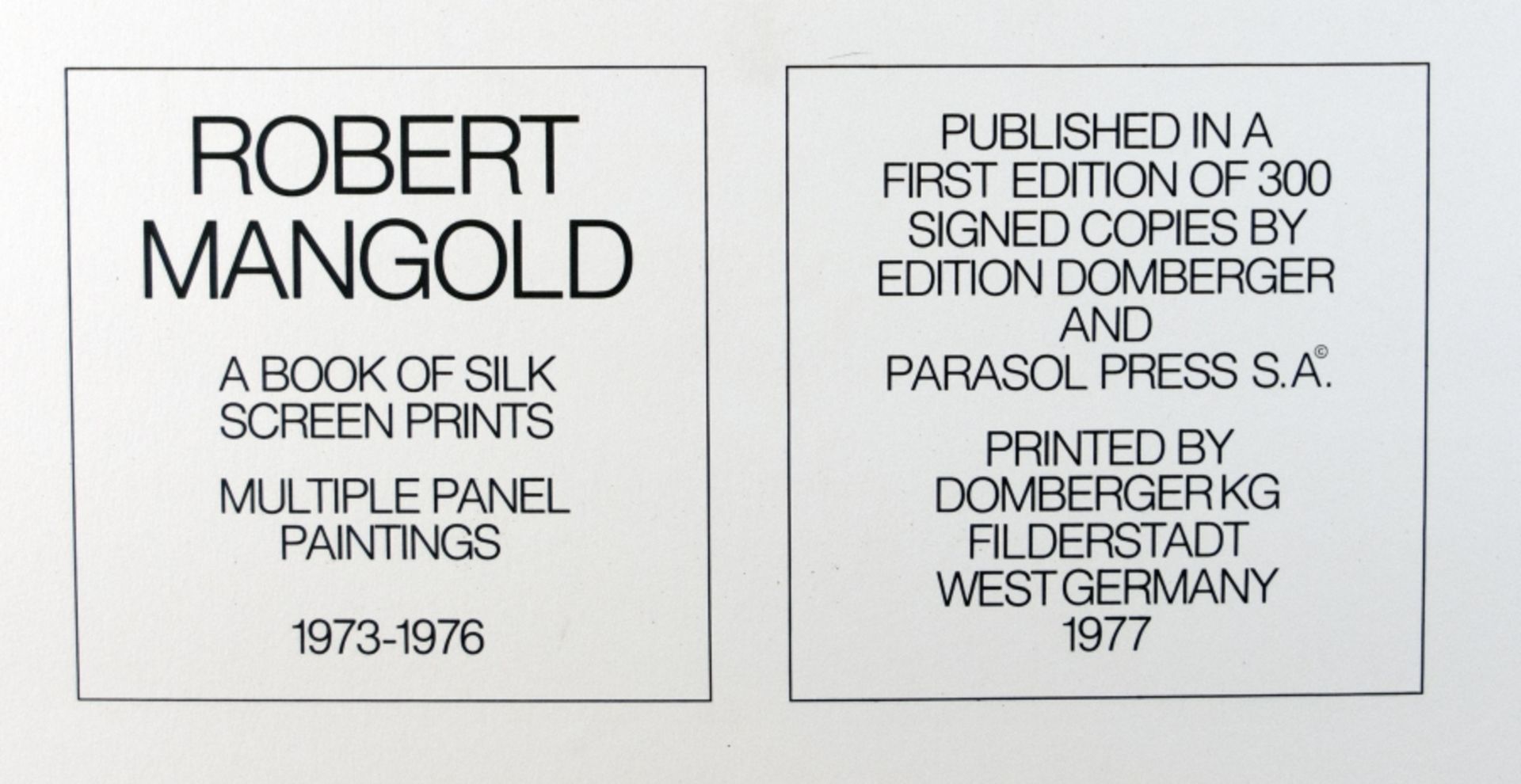 Mangold, Robert: A book of silk screen prints - Bild 2 aus 2