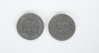Bundesrepubik Deutschland: Konvolut aus zwei 50 Pfennig