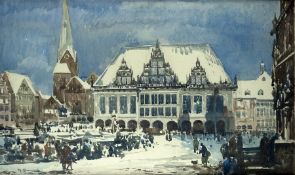 Clarenbach, Max: Markt am Rathaus in Bremen