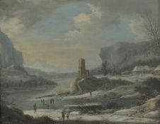 Vollerdt, Johann Christian:  Ideale Winterlandschaft mit Ruine