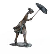 Scherl, Hanns:  Frau mit Regenschirm