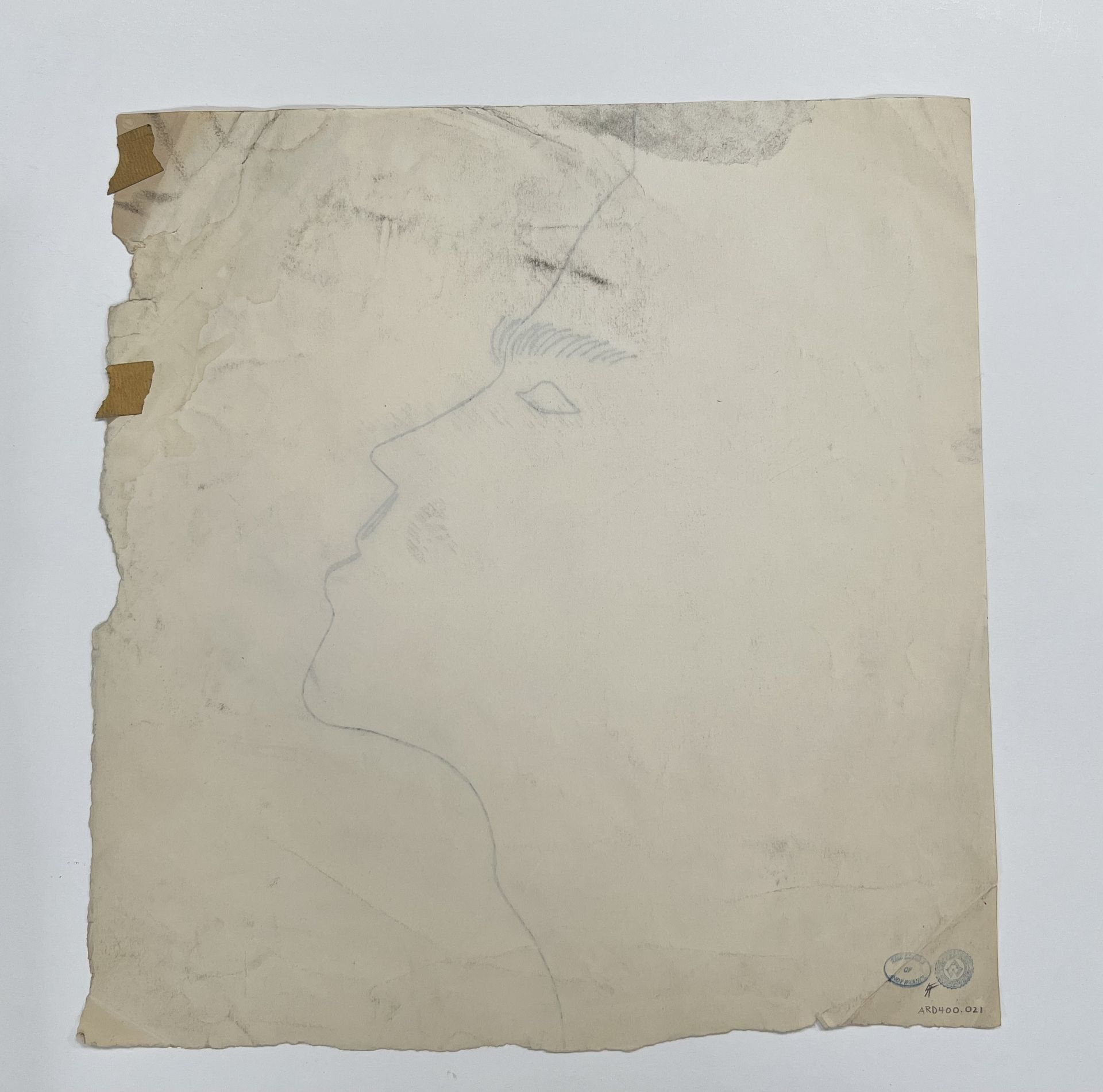 Warhol, Andy: Untitled Male Profile, 1950s - Image 2 of 3