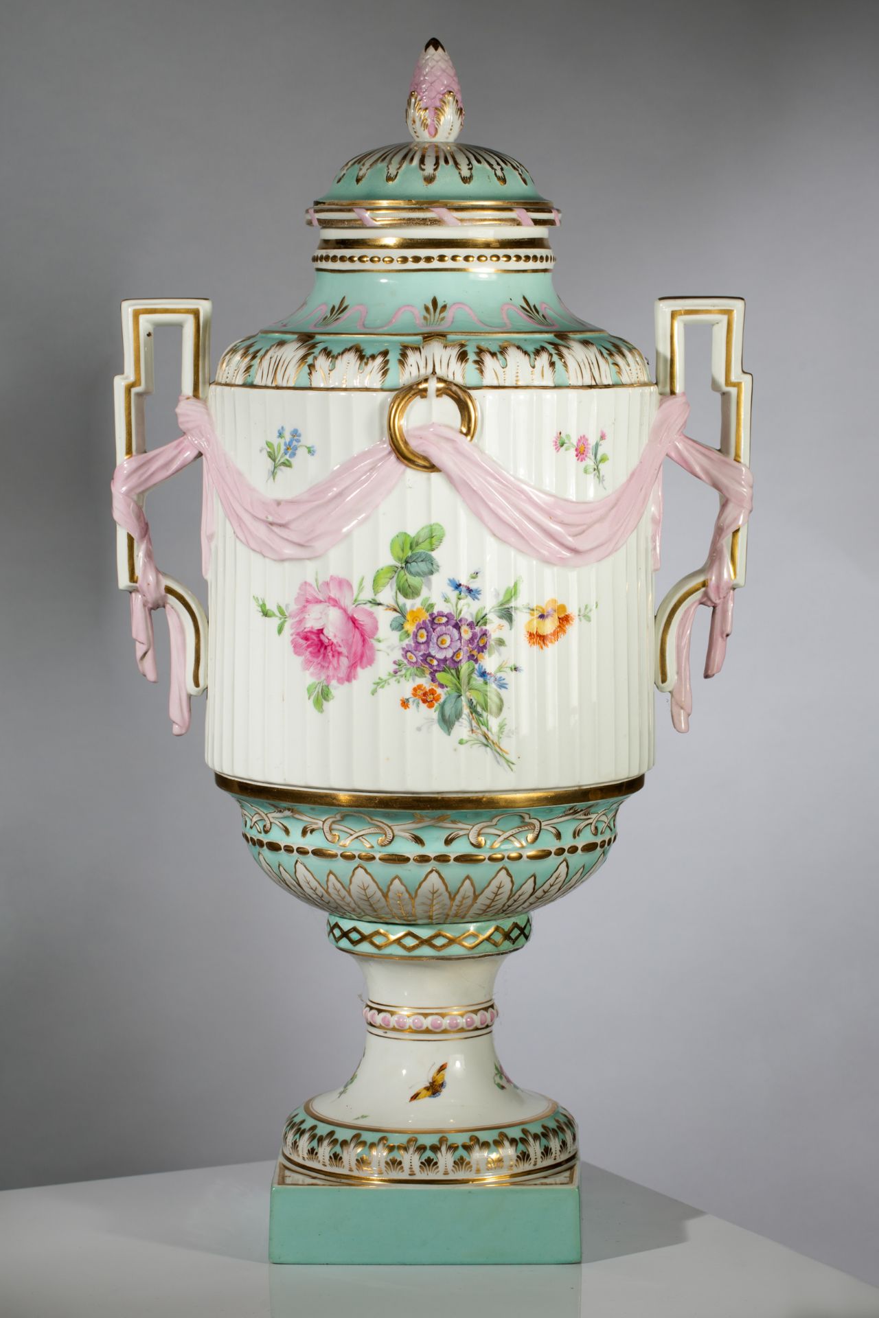 Large KPM Berlin Lidded Porcelain Vase