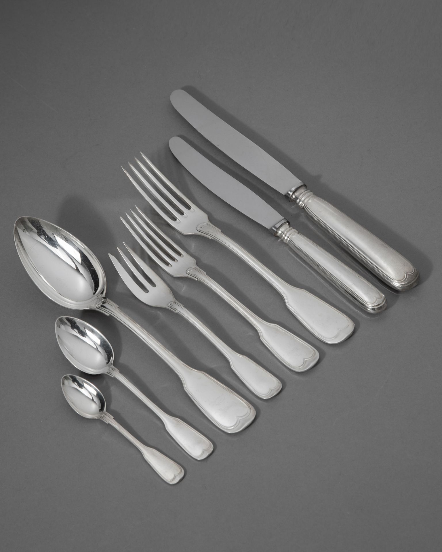 Large Augsburger Faden Wilkens Silver Cutlery, 114 pieces - Bild 2 aus 3