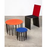 Hermann Becker, Chair Feltburger, 2 Stools/Tables