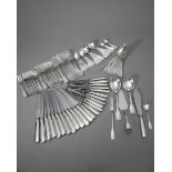 Large Augsburger Faden Wilkens Silver Cutlery, 114 pieces