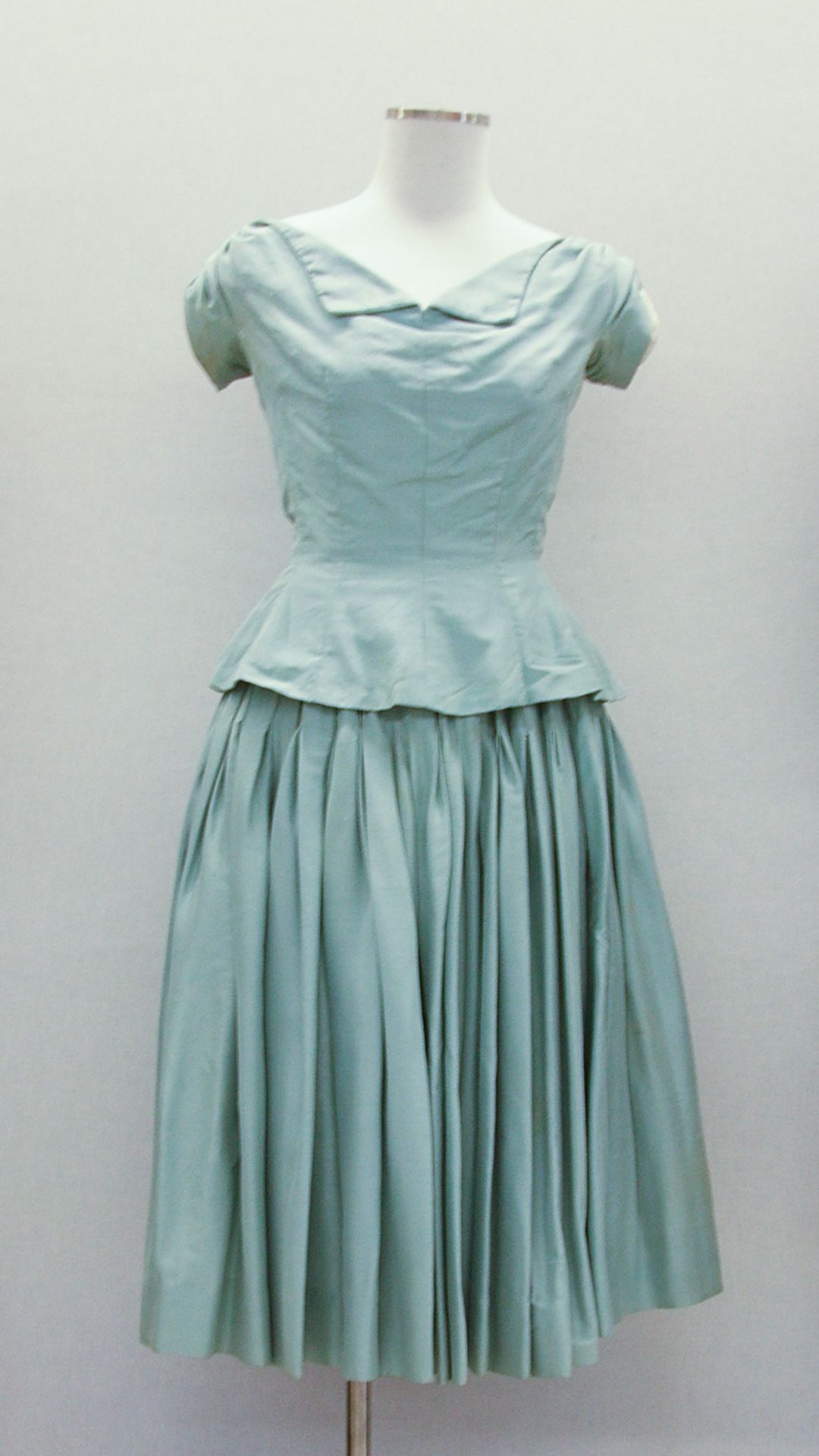 Christian Dior, duckegg blue two piece afternoon ensemble, 1956/57