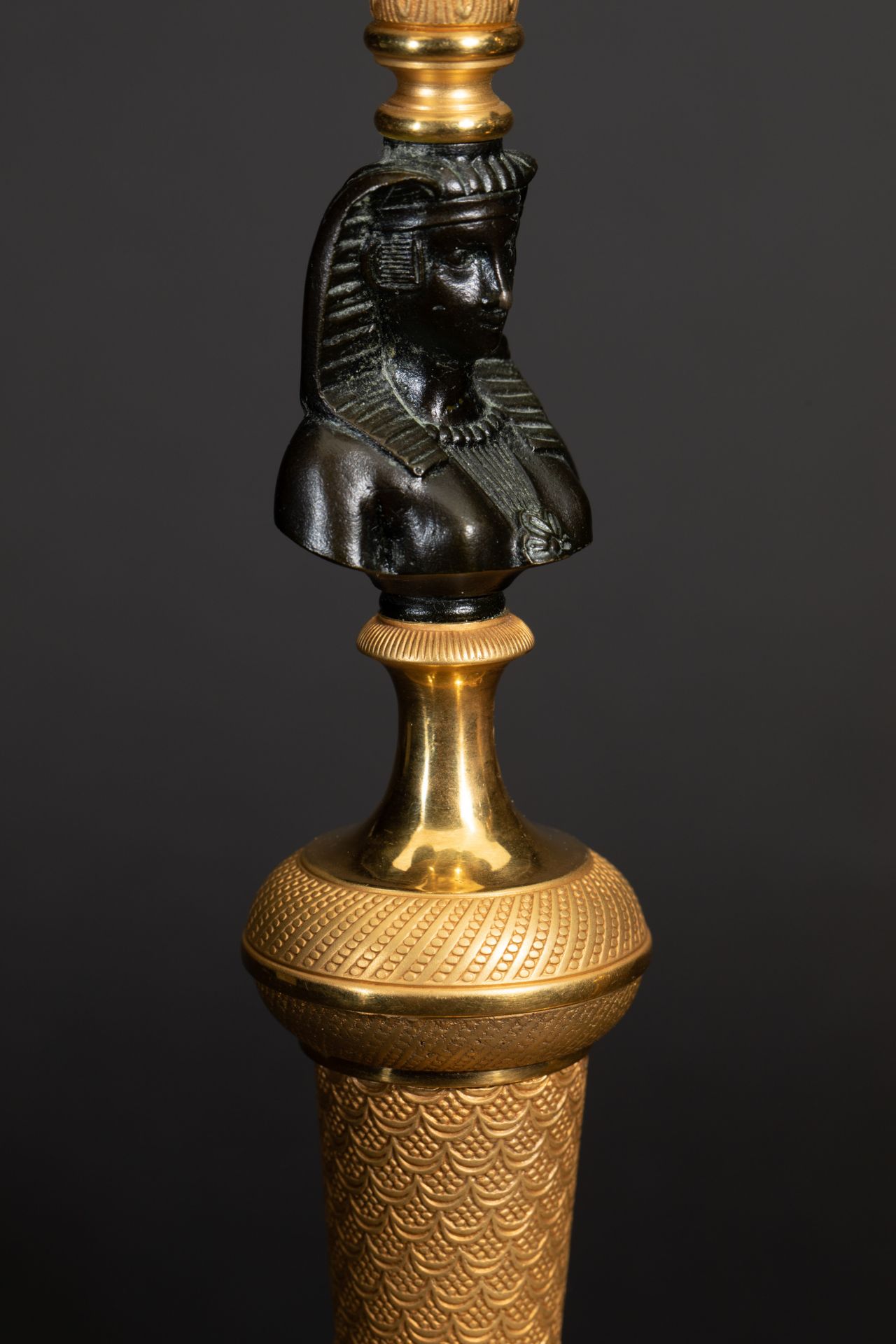 2 Empire candlesticks in egyptian style - Image 2 of 3