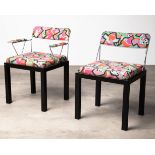 Sottsass & du Pasquier 2 Chairs Lodge in Memphis Fabric