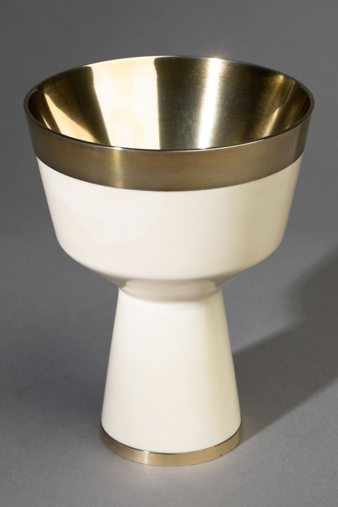 Herta & Friedrich Gebhart, Chalice, Ivory and gilded Silver, Staatspreis NRW 1967