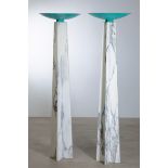 M & L Vignelli 2 Marble Floor Lamps Wagneriana