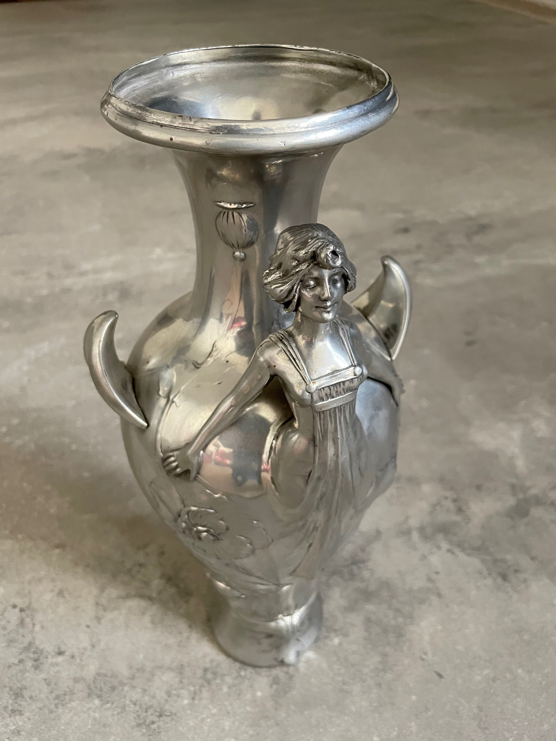 Art Nouveau Pewter Vase