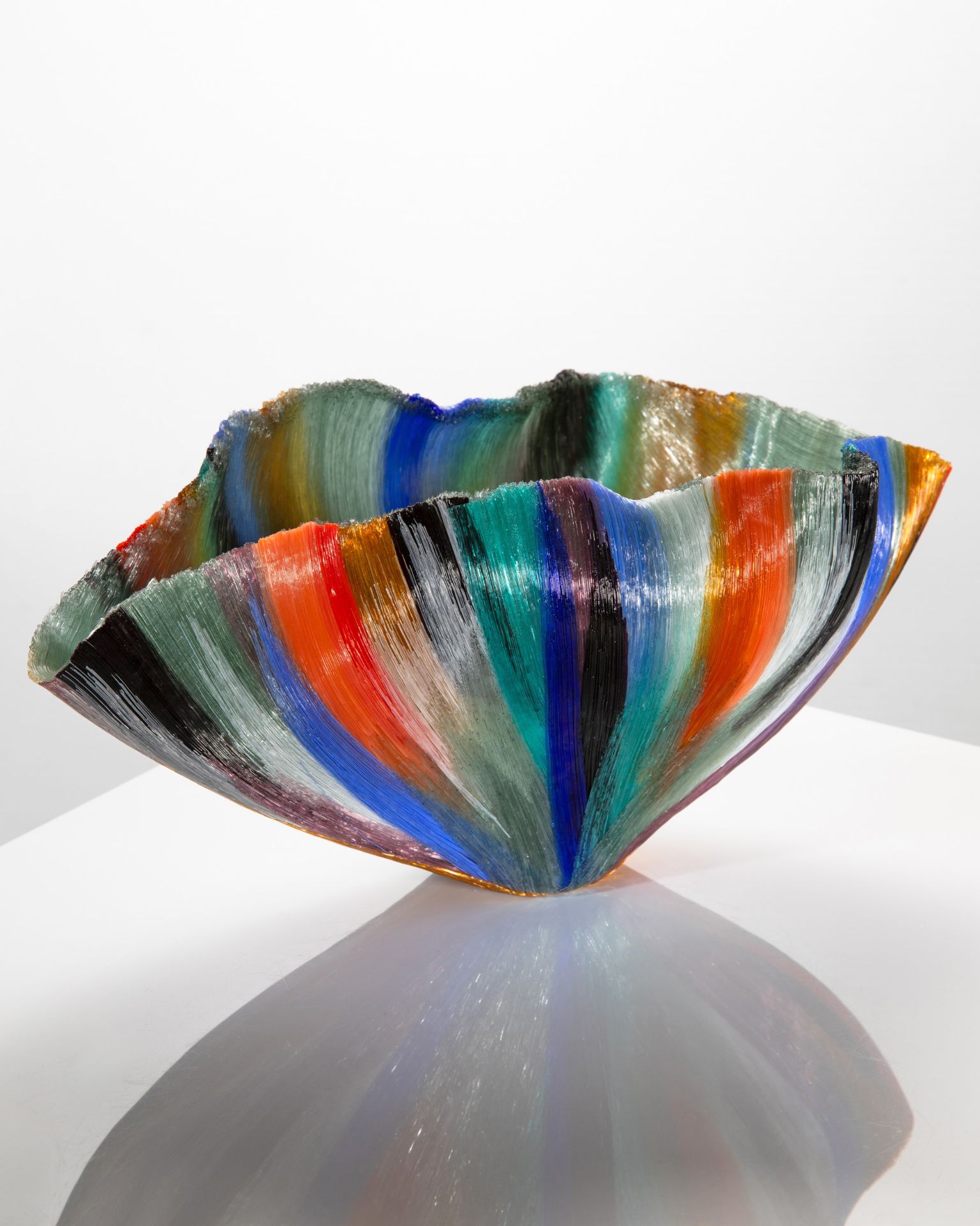 Toots Zynski, impressive sculptural filet de verre bowl - Bild 2 aus 12