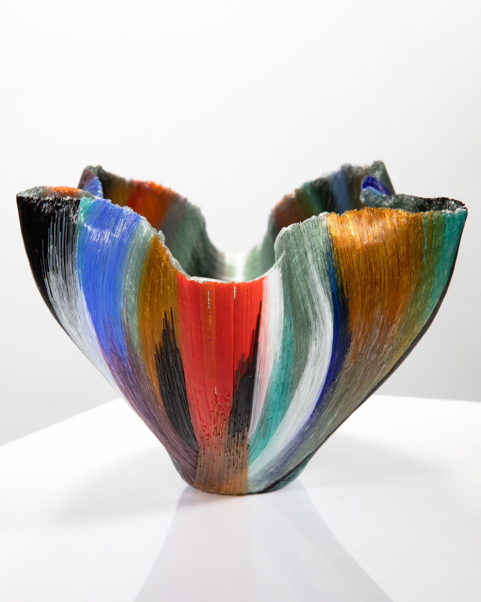 Toots Zynski, impressive sculptural filet de verre bowl - Bild 5 aus 12
