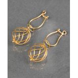 Herta & Friedrich Gebhart, 2 Earrings, guilded metal