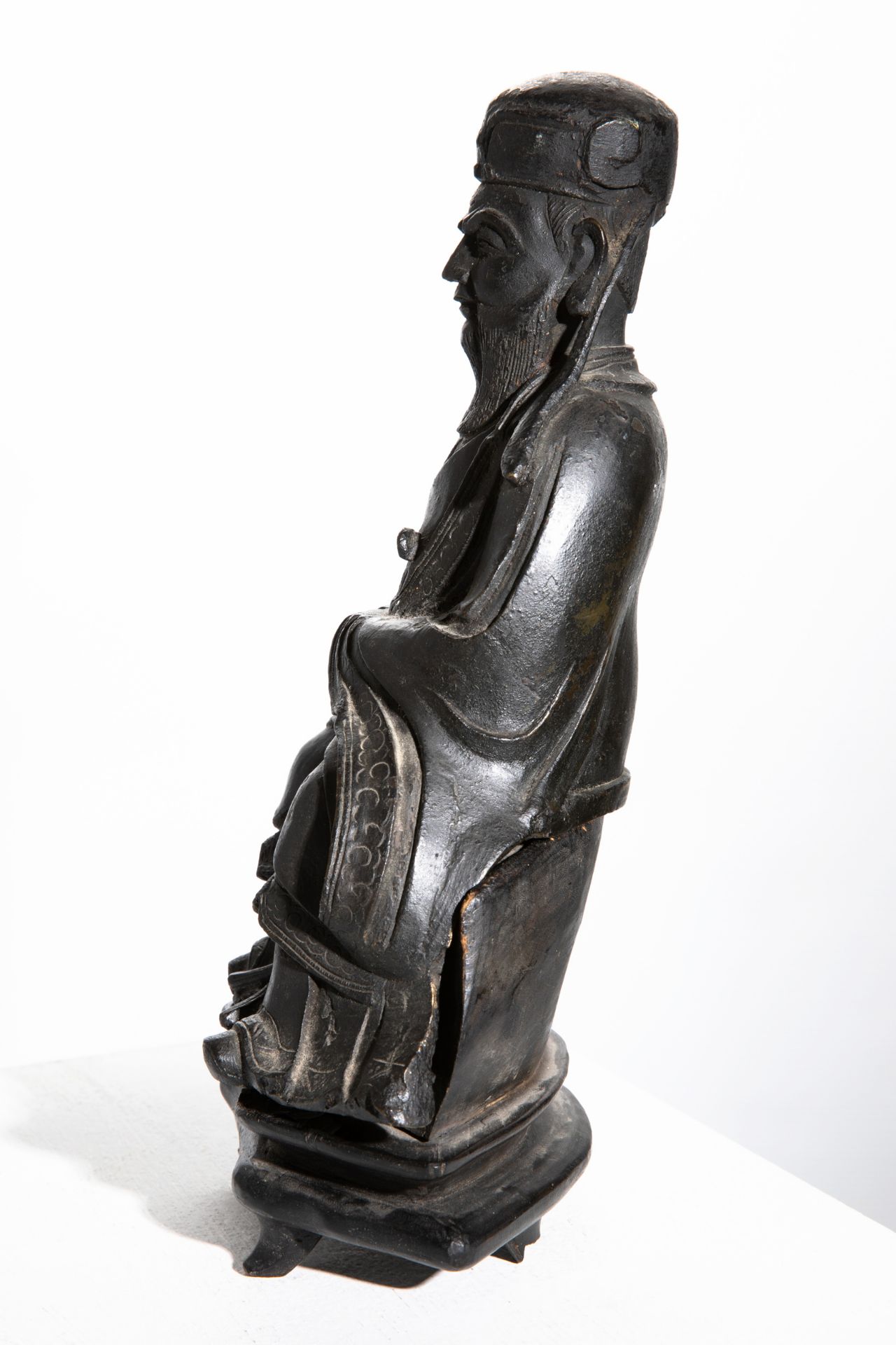 Daoist immortal/ Bronze figure, Qing Dynasty - Image 3 of 5