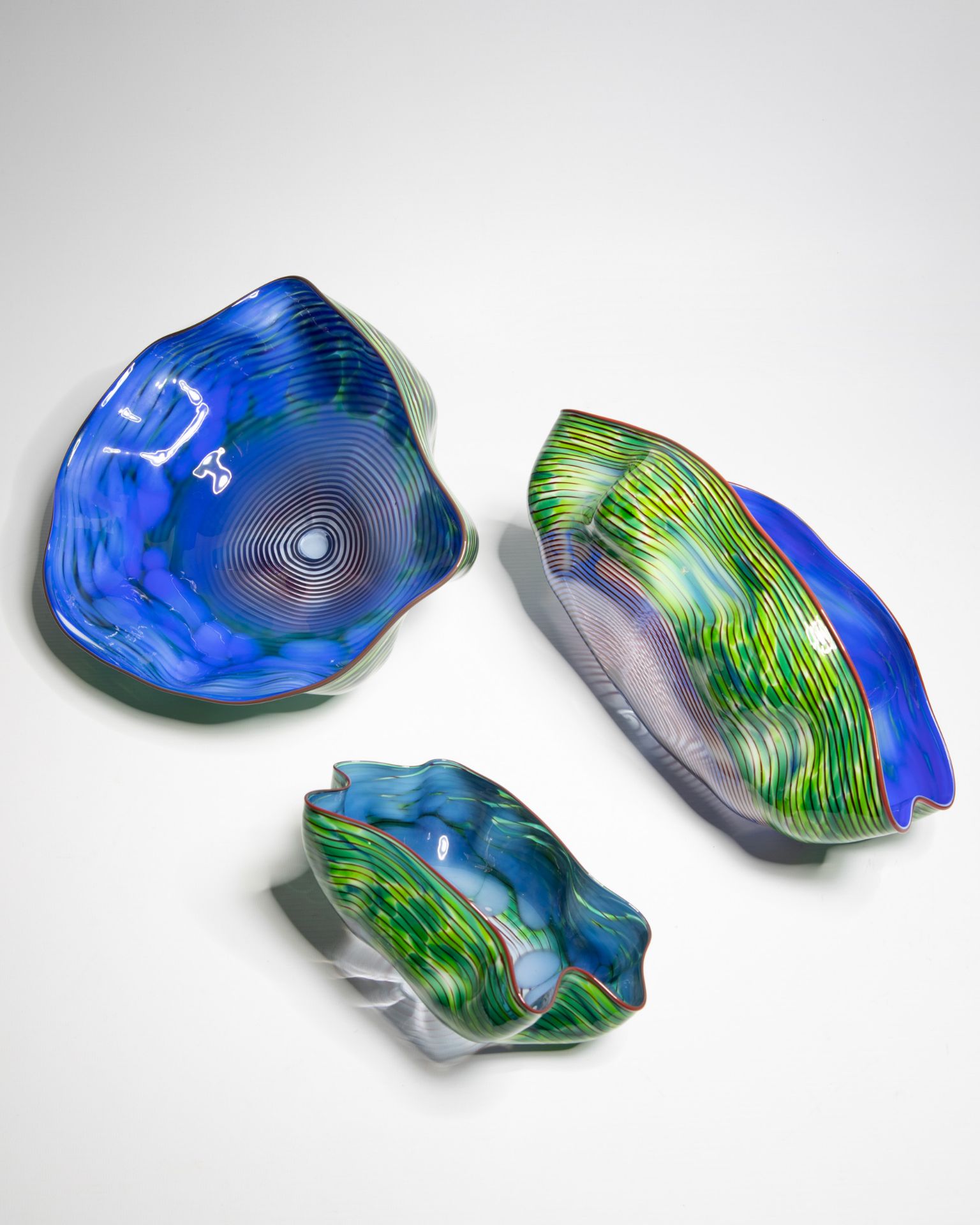 Dale Chihuly, 3 seaforms piece sculptural glasforms