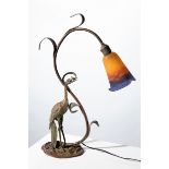 Muller Frères Luneville, Table lamp with heron