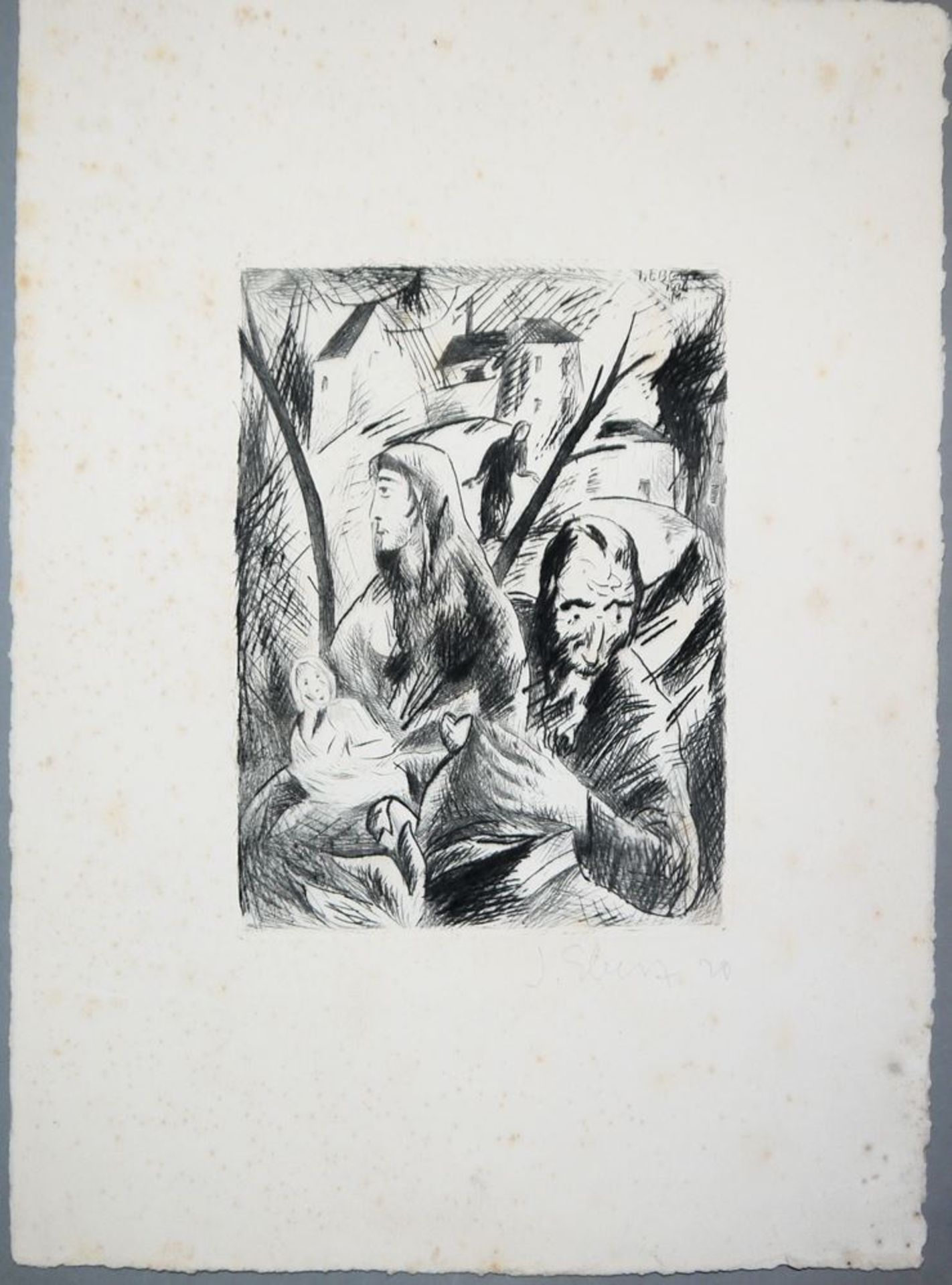 Josef Eberz, expressionistische Radierung von 1920, sign. & Richard Kempin, Fra - Image 2 of 5