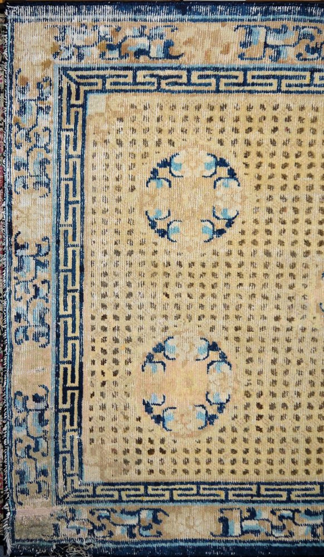 Seltener "Reiskorn"-Teppich der Qing-Zeit, Ningxia, China 18. Jh. - Bild 2 aus 6
