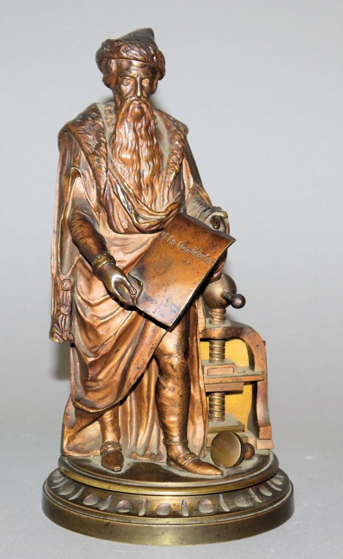 Anonymer Bildhauer, Johannes Gutenberg, Bronze 19. Jh.