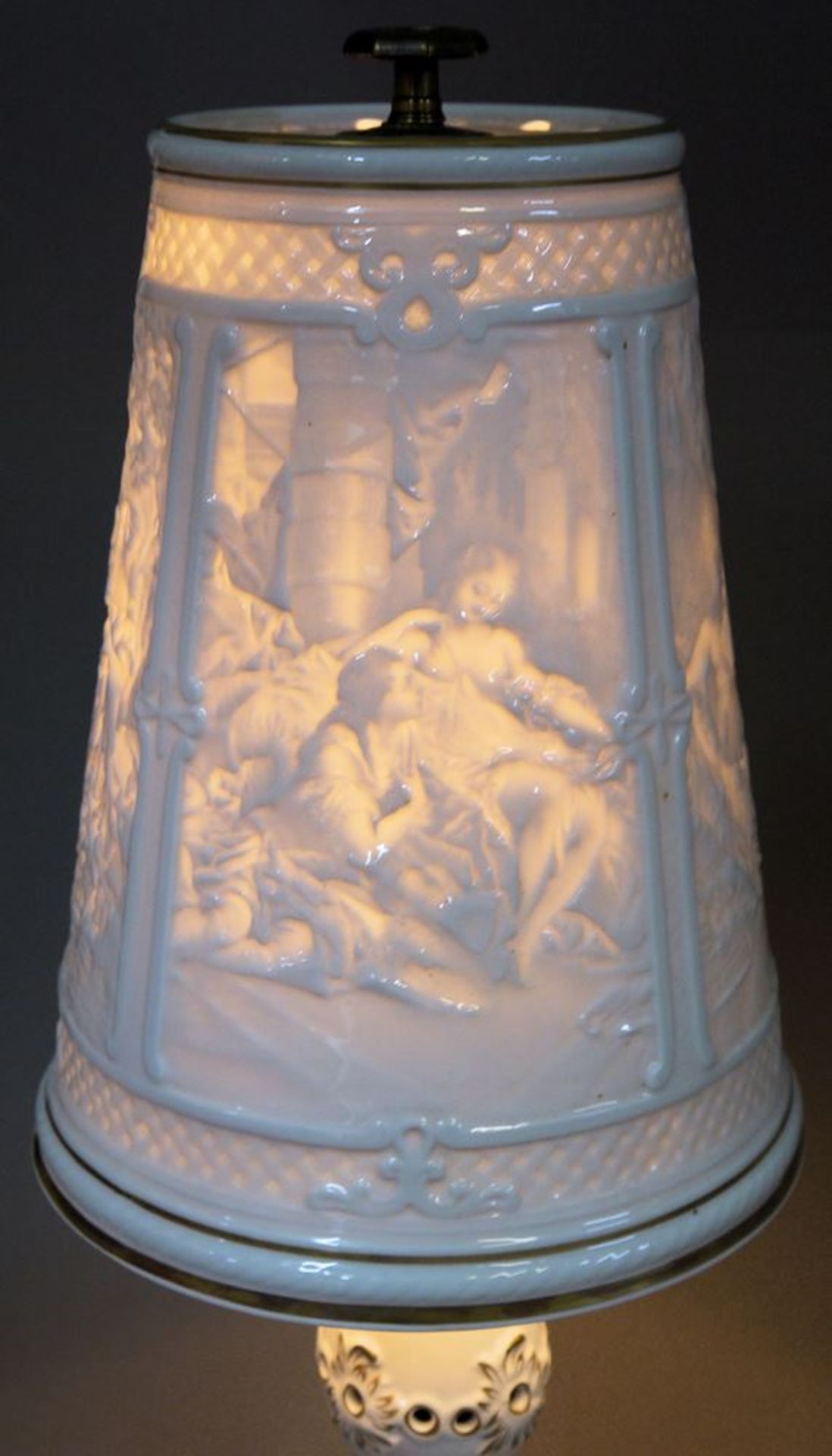 Porzellantischlampe mit Lithophanien von Schierholz, Plaue - Bild 3 aus 5