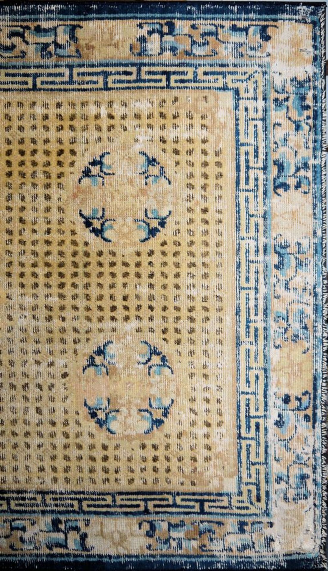 Seltener "Reiskorn"-Teppich der Qing-Zeit, Ningxia, China 18. Jh. - Bild 4 aus 6