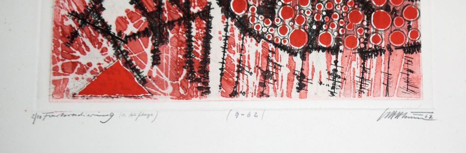 Volkmar Haase, Abstrakte Kompositionen, 2 signierte Farbradierungen, o. Rahmen - Image 3 of 5