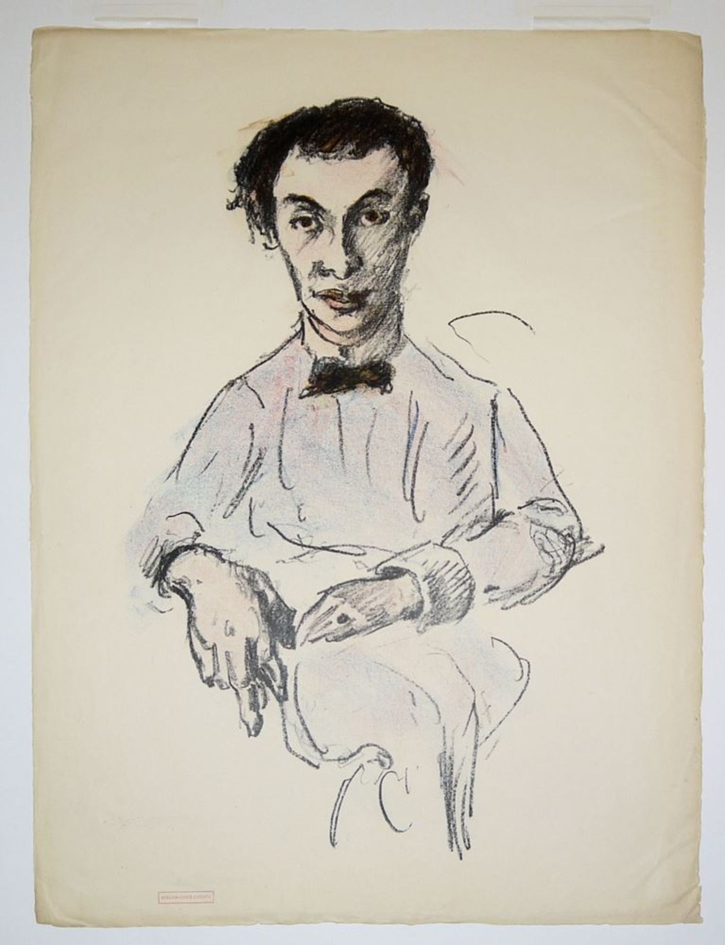 Lovis Corinth, Portrait Erich Goeritz, Farblithographie ca. 1922, im Passeparto