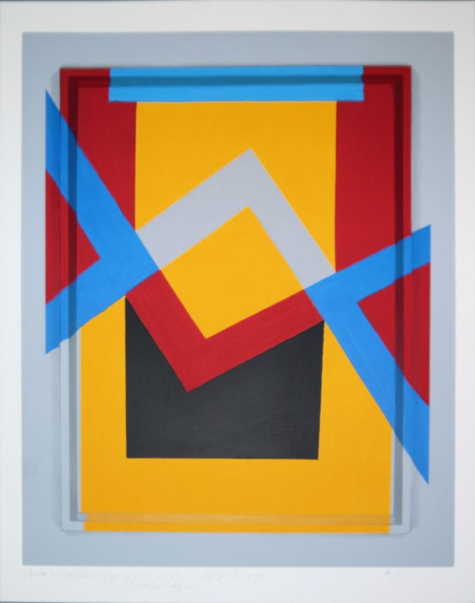 Otto Herbert Hajek, Abstrakte Kompositionen mit geometrischen Flächen, 3 sign. - Bild 2 aus 7