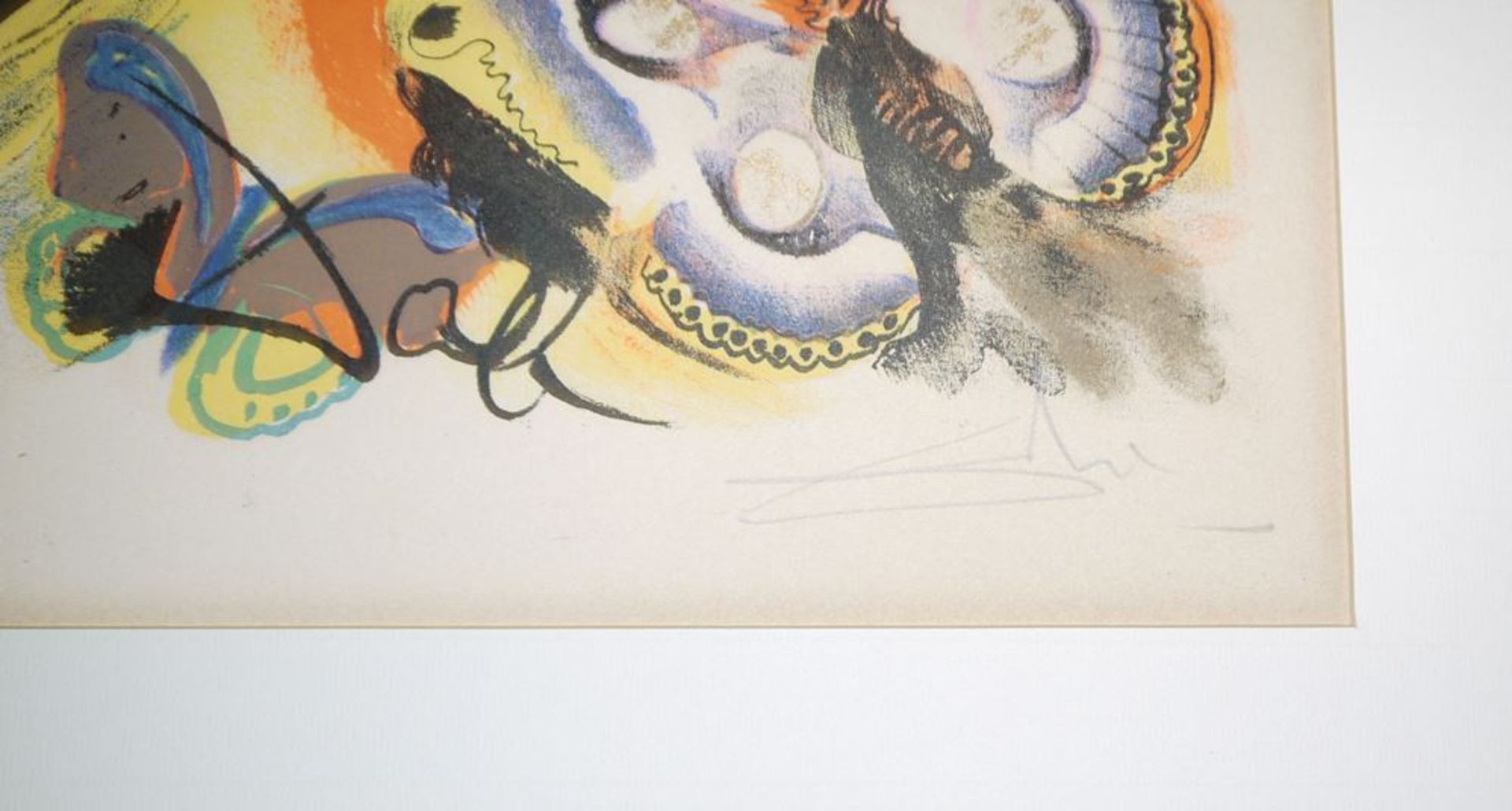 Salvador Dalí, "Les Bouches (Papillons surréalistes)", signierte Farblithograph - Image 2 of 2