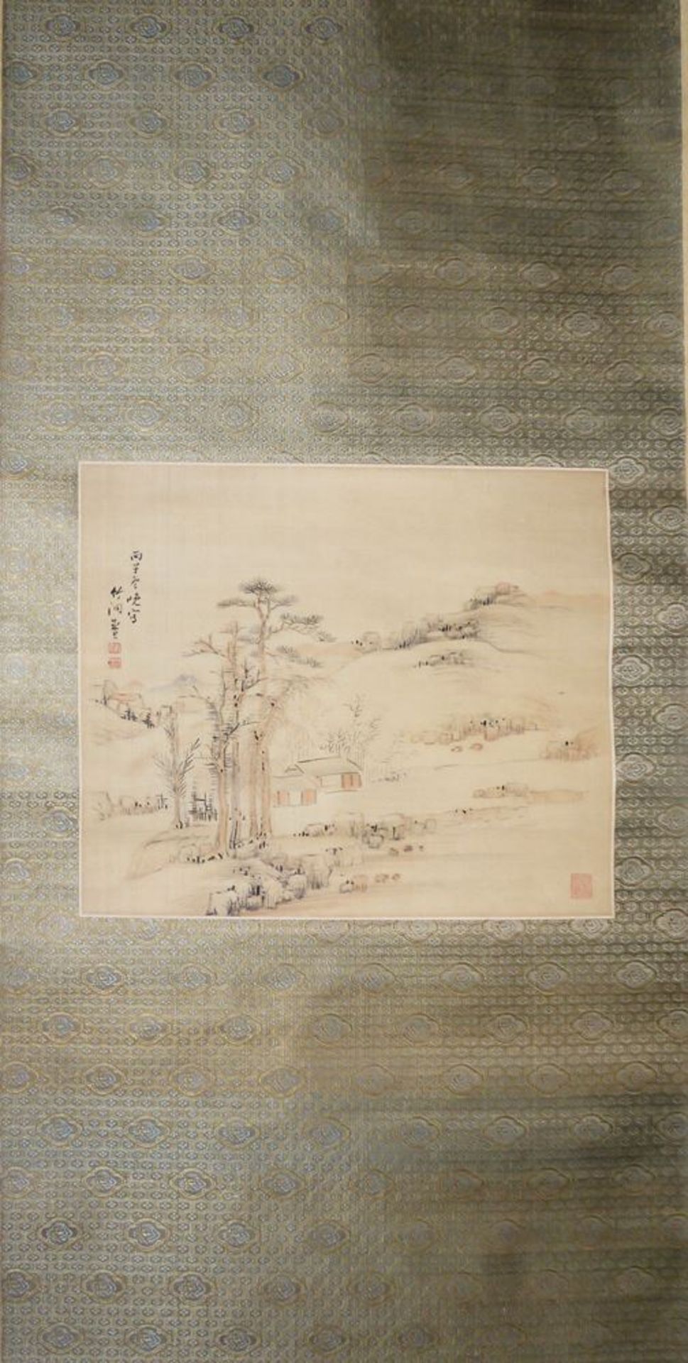 Nakabayashi Chikuto sign., Landschaft mit Gehöften, japanische Tuschemalerei - Image 4 of 4