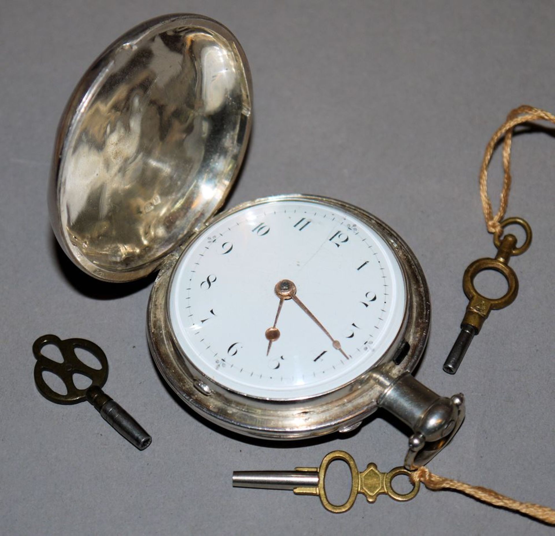 Silberne Spindeltaschenuhr, London 1810