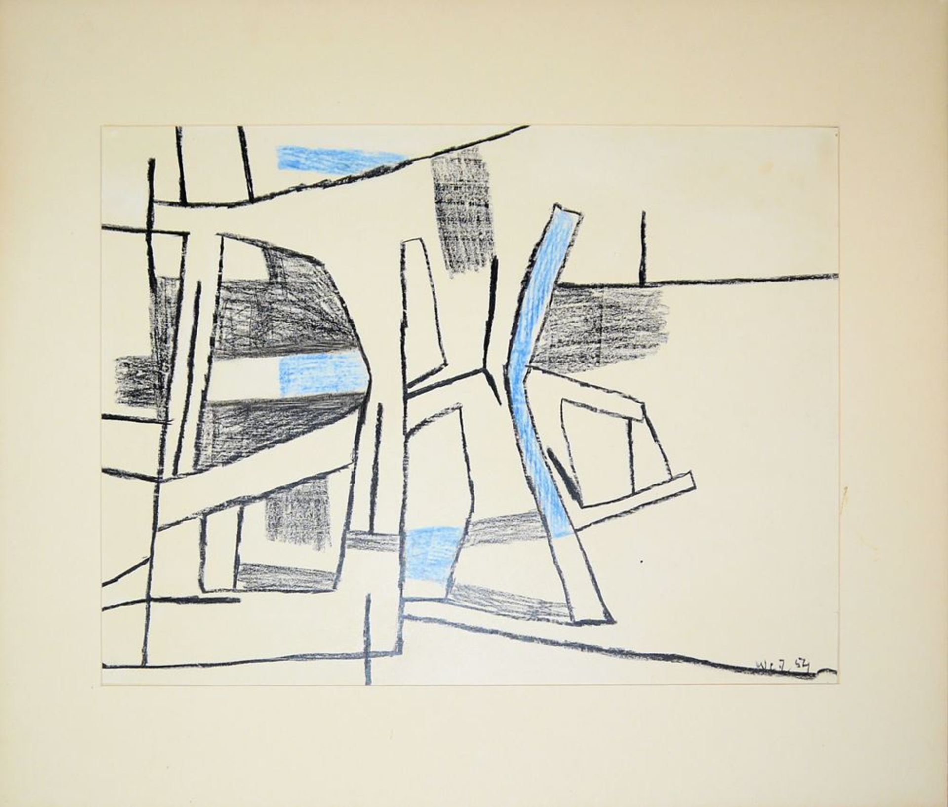 Ernst Weil, Abstrakte Kompositionen, 3 signierte Zeichnungen von 1954/1955, o. - Bild 5 aus 6