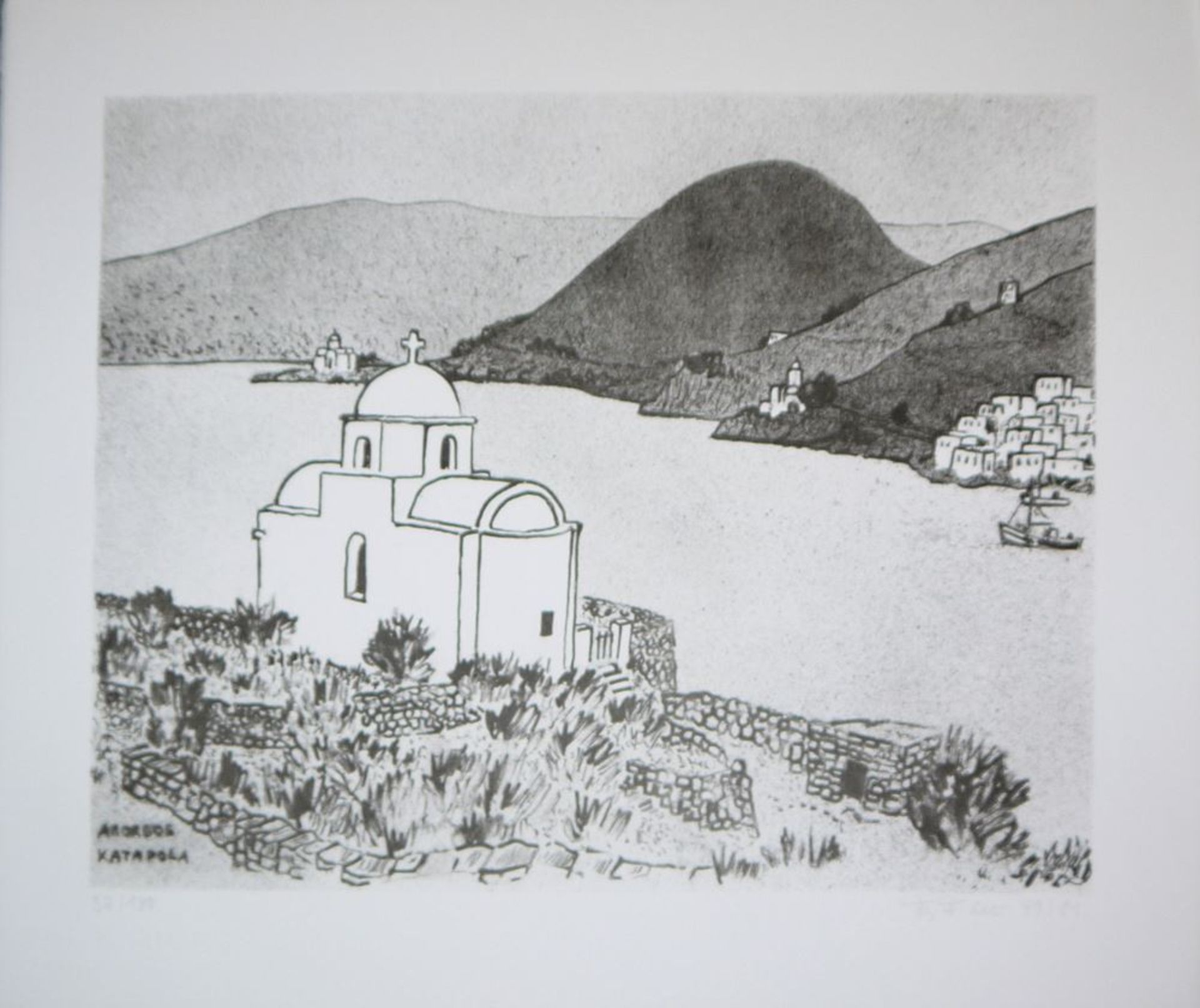 Fritz Fleer, "Amorgos" Mappe mit 4 signierten Lithographien - Bild 5 aus 6