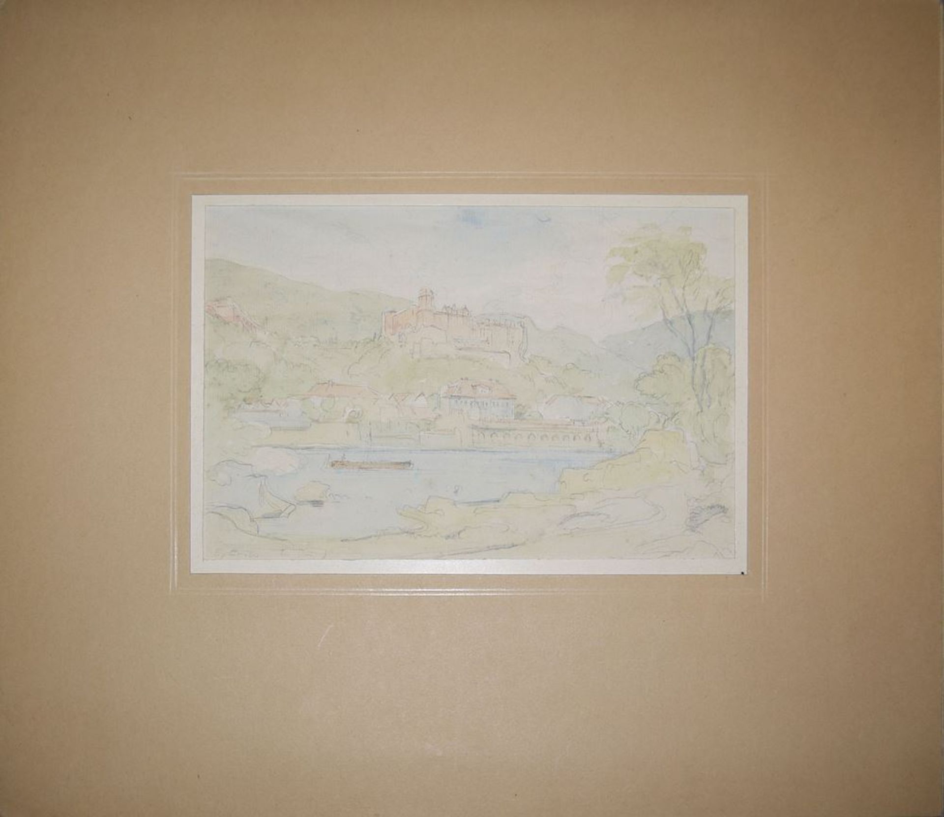 Ernst Fries, Heidelberg, signiertes Aquarell