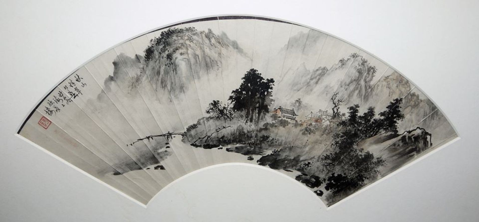 Zwei Fächerblattmalereien, China 20. Jh. - Bild 2 aus 3