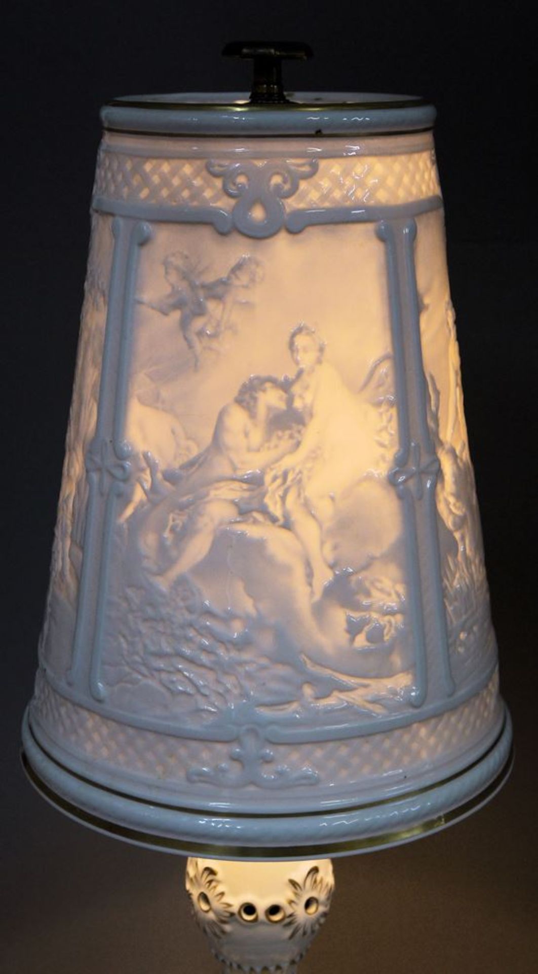 Porzellantischlampe mit Lithophanien von Schierholz, Plaue - Bild 5 aus 5