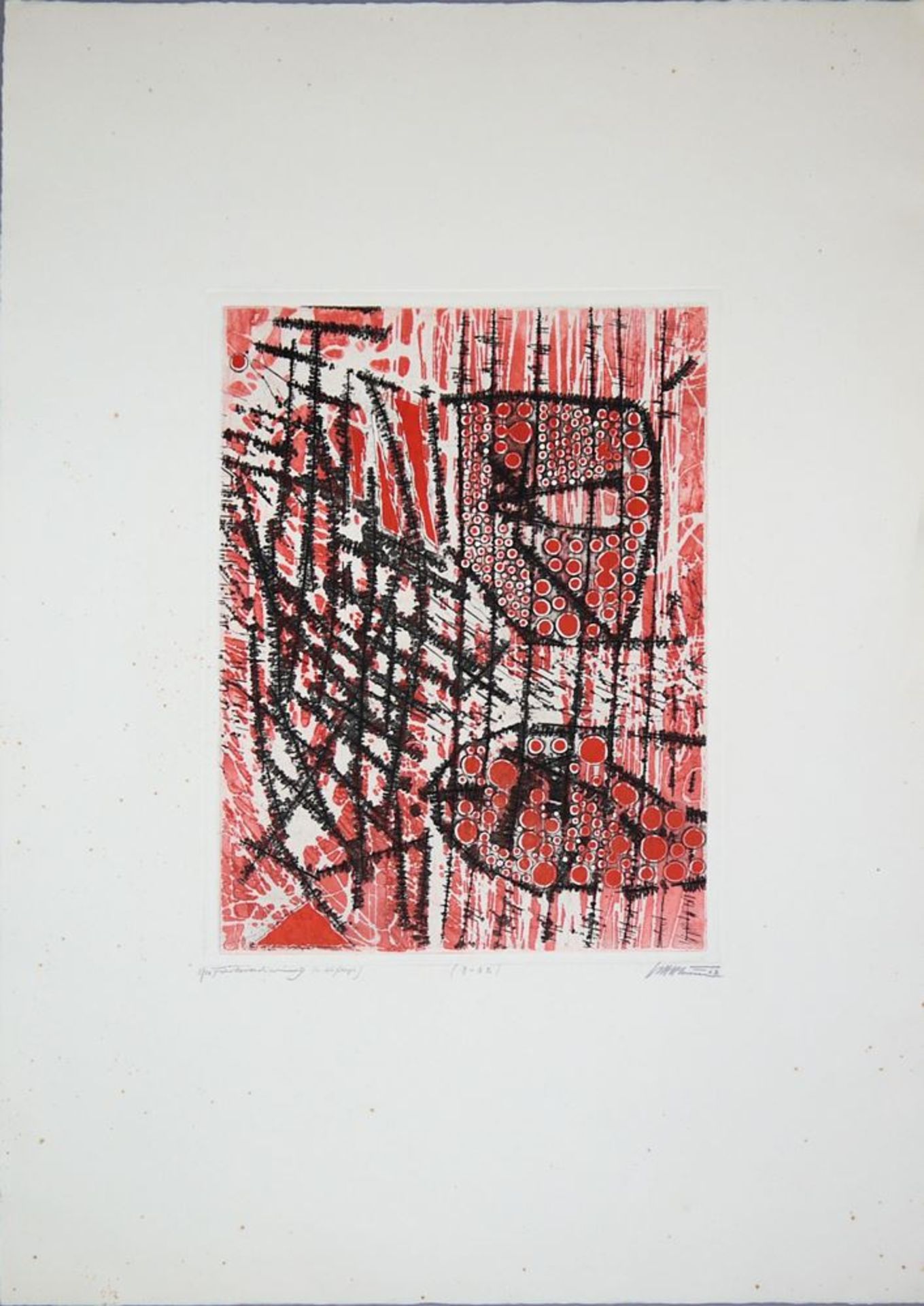 Volkmar Haase, Abstrakte Kompositionen, 2 signierte Farbradierungen, o. Rahmen - Image 2 of 5