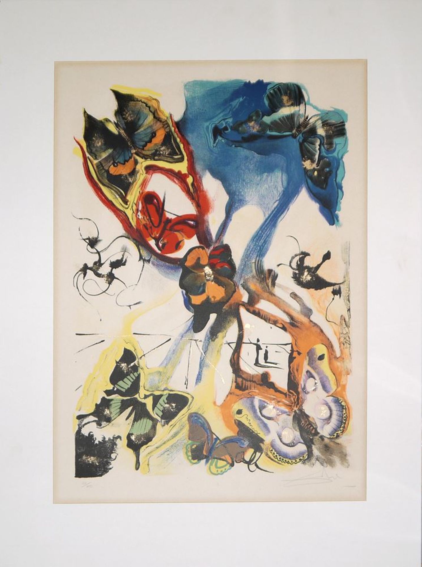 Salvador Dalí, "Les Bouches (Papillons surréalistes)", signierte Farblithograph
