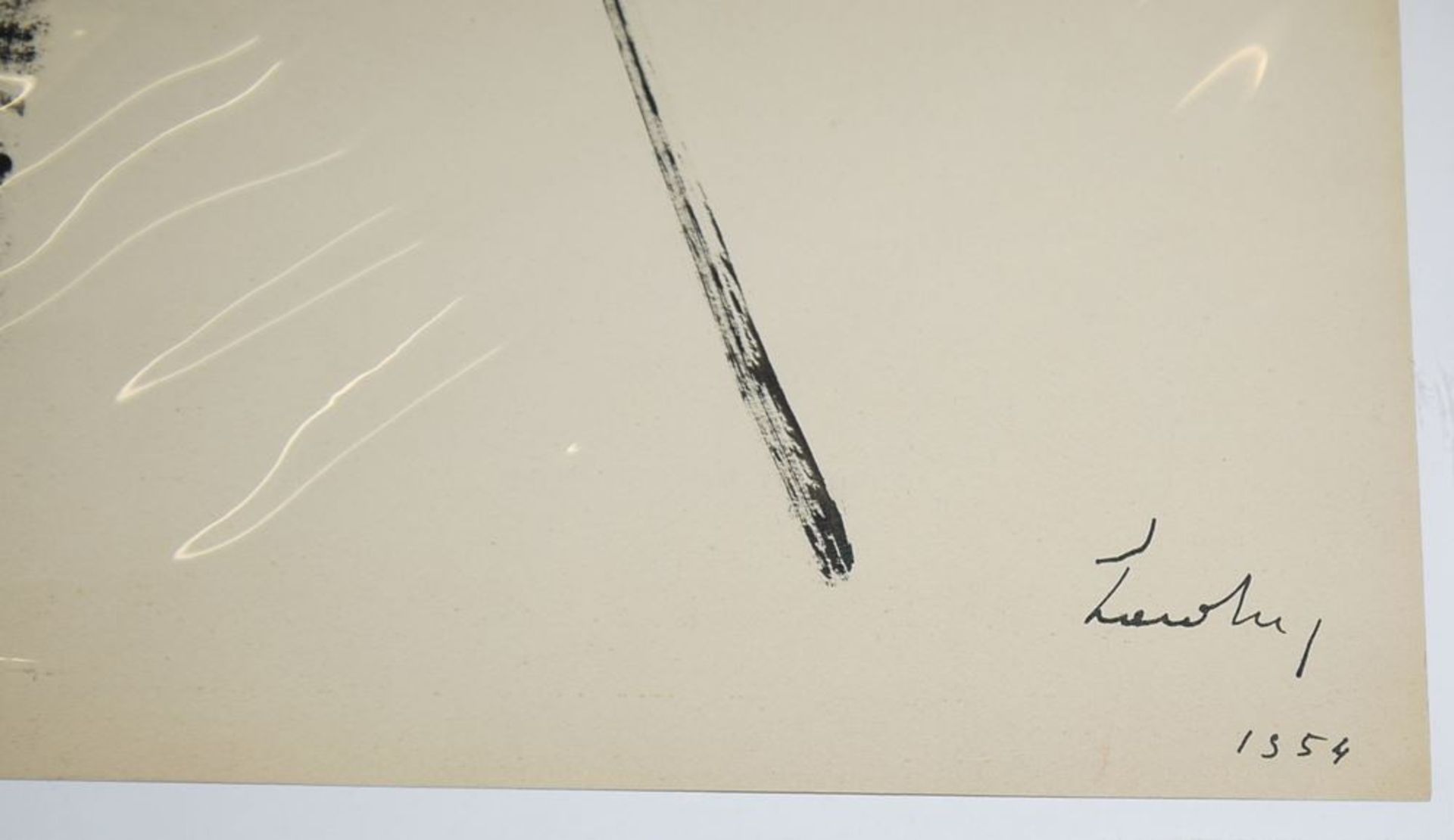 Berto Lardera, Gestisch-informelle Komposition, signierte Mischtechnik von 1954 - Bild 2 aus 2